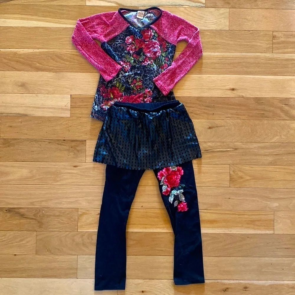 BMG Couture Floral Animal Print Set 7/8Y